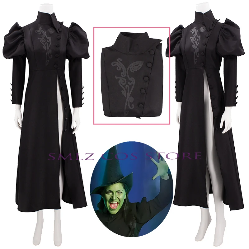 Witch Elphaba Cosplay Anime Wicked Cosplay Costume Stage Magician Gothic Dress Clothing Halloween Party Play Outfit for Woman