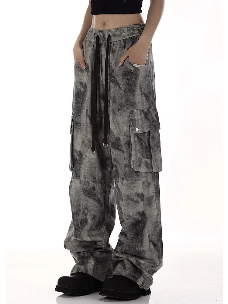 

Jmprs Y2K Camouflage Cargo Pants Women Hip Hop Harajuku Streetwear Retro Trousers American High Waist Pockets Bf Loose Pants New