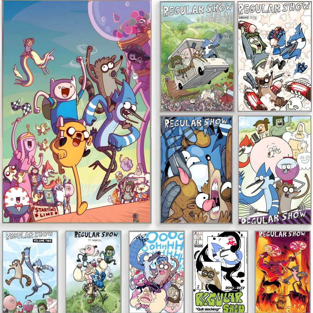 cartoon comedy R-Regular Show Poster Classic Wall Art  Home Decor  Peel and Stick Unframed