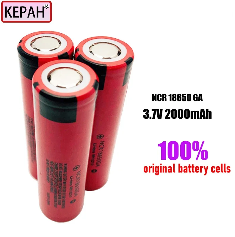 18650 GA 3.7V 2000mAh lithium battery, 3C Power cell,Capacity measuring charger, Electric tools, electric vehicles，toy battery