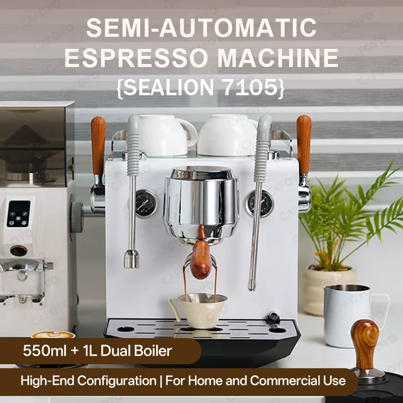 

CAFOVO E105 Commercial Dual Boiler Espresso Machine with PID and Vibration Pump E61 Commercial Saturated Coffee Maker 220V 240V