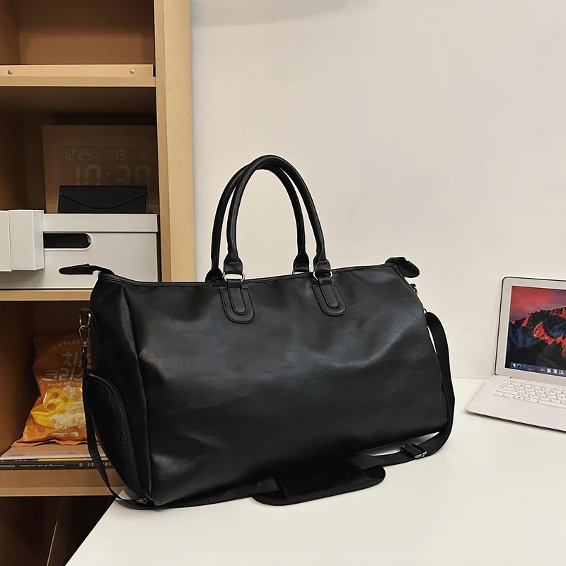 Retro PU Fashionable Style Short Distance Business Trip With Shoe Compartment Waterproof Luggage Bag Versatile Travel Bag