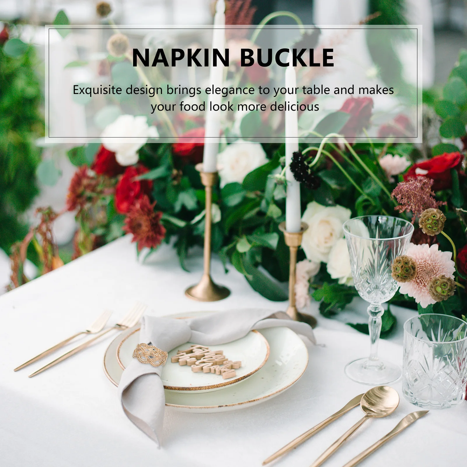 

6pcs Napkin Rings Golden Alloy Decorative Reusable Elegant Tableware Wedding Party Christmas Banquet Shine Clean Cloth