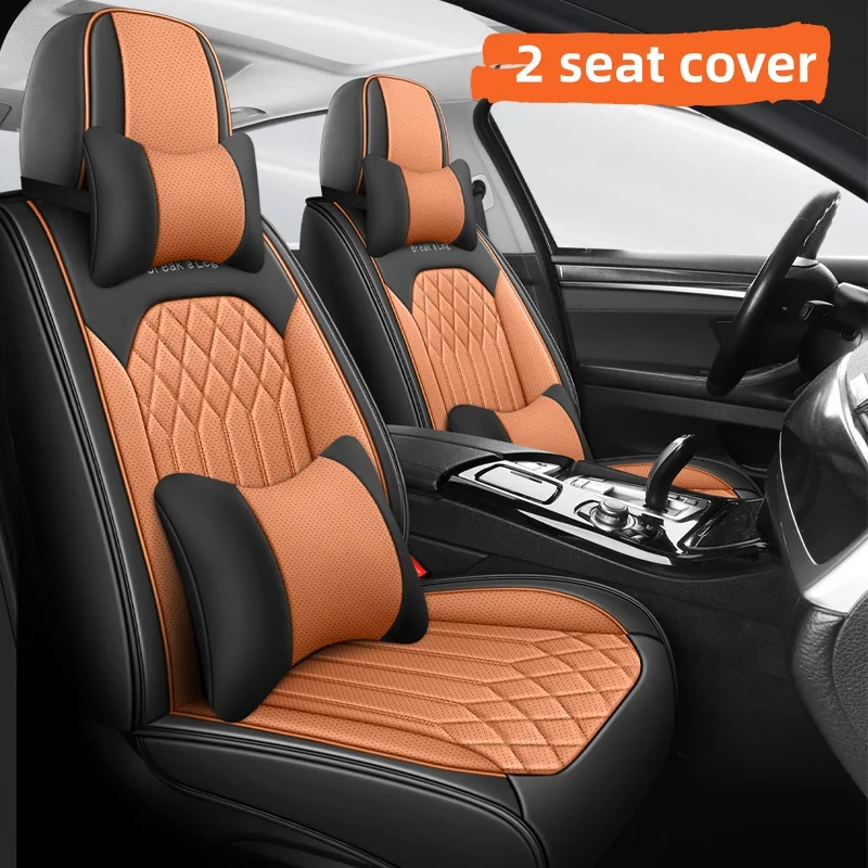 

(Luxury Edition) Front Double Seats, Equipped with 2 Headrests and 2 Lumbar Supports, All-Inclusive Universal Car Seat Covers, High-Quality Nappa Leather Fabric, Suitable for All Seasons, Comfortable and Wear-Resistant, 3D Winged Support, Enhance Your Dri