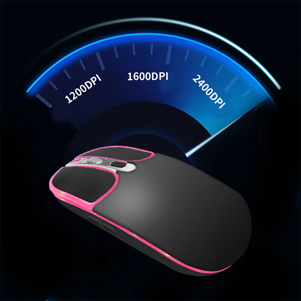 Mouse Wireless Bluetooth e doppia modalità da 2.4GHz ricaricabile RGB ergonomico silenzioso Click per PC iPad Laptop cellulare