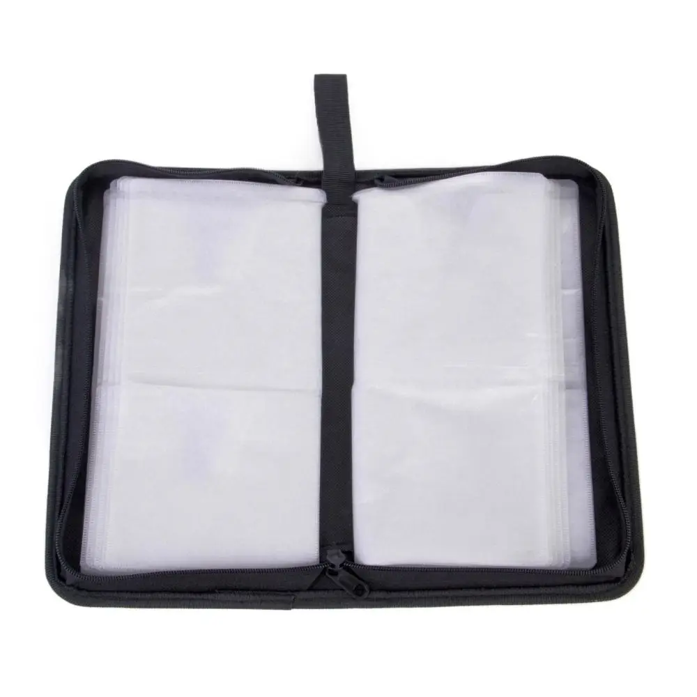 Portable 80 Sheets Disc Storage Holder Scratch-proof Dustproof Album Storage Sleeve Soft Lining Zipper Carrying Case Outdoor