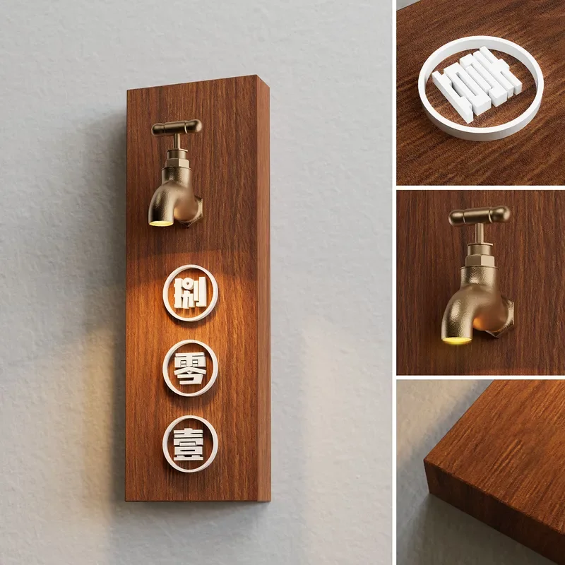 Luminous Room Number Sign Creative LED Door Plate for Hotel Restaurant B&B Entrance Decor Modern Lighting Atmosphere Layout