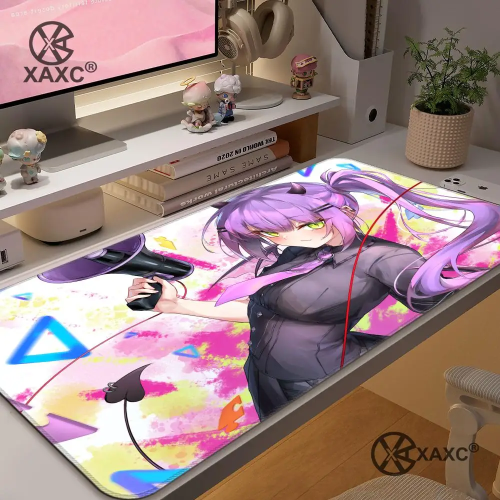 

900x400 Large Cute Desk Mat Gamer Gaming Office Non-Slip Anime Mouse Pad Hololive Tokoyami Towa Keyboard Decor Extended Carpet