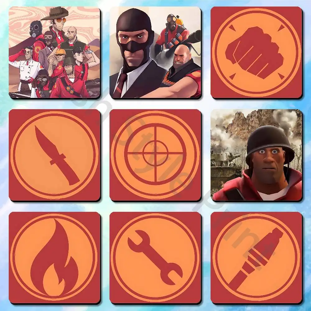 Game T-Team F-Fortress 2 Fridge Freezer Refrigerator Magnets Metal Cabinet Magnetic Sticker Cover Home