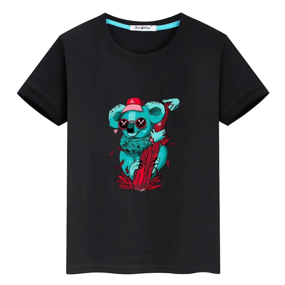 

Australia Koala Animal Cute T-shirt 100% Cotton Summer Short Sleeve Tee-shirt Kawaii Cartoon Casual Comfortable Tshirt Boys/Girl