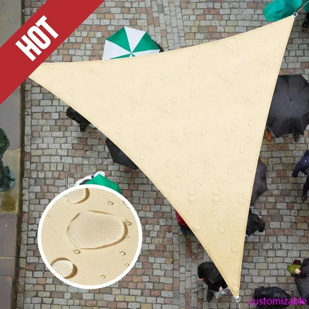 

Тент-парасоль треугольный бежевый TADT12, 16' x 24' x 28.8', на заказ, водонепроницаемый, с защитой от солнца UPF50, навес-укрытие