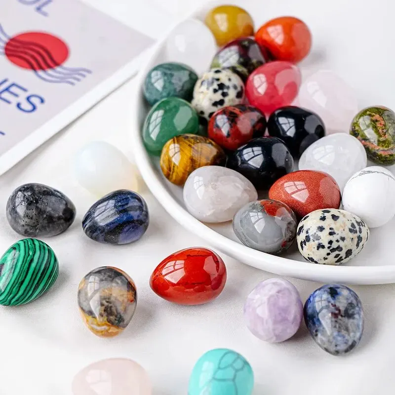 10PCS Random Models of Natural Stone Crystal Agate Dongling Stone Small Egg- Mineral Bird Egg Stone