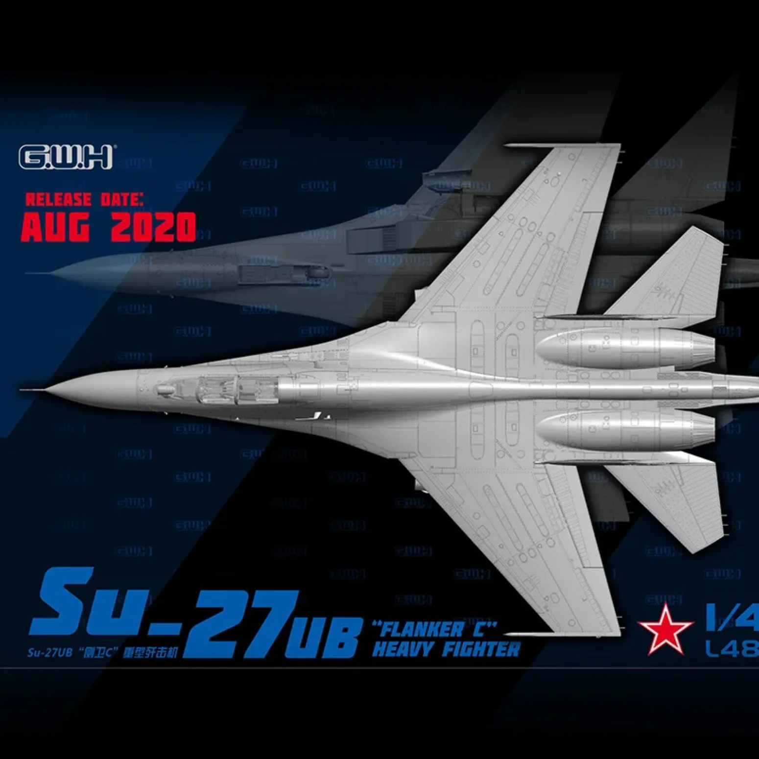 Kit modello in scala di aereo da attacco assemblare L4827 1:48 Russo Su-27UB "Flanker- C" Heavy Fighter di Great Wall Hobby