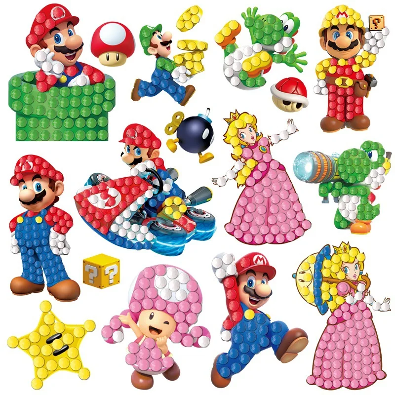 

Cartoon movie character full rhinestone sticker educational puzzle to improve concentration, stick freely, toy gift