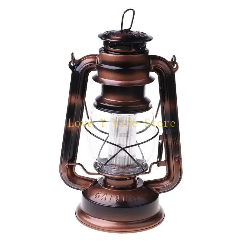 

L74C Vintage LED Lamp Lantern Energy Saving Handheld Flashlight with Hanging Hook