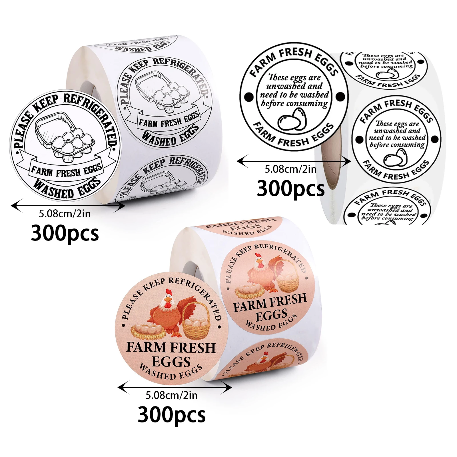 300Pcs-2In/5.1Cm Fresh Egg Farm Market Packaging Stickers, Farm Fresh Egg Stickers, Farm Fresh Egg Carton Label Stickers, Commercial Egg Labels, Farm Fresh Agricultural Product Egg Carton Label Stickers, 