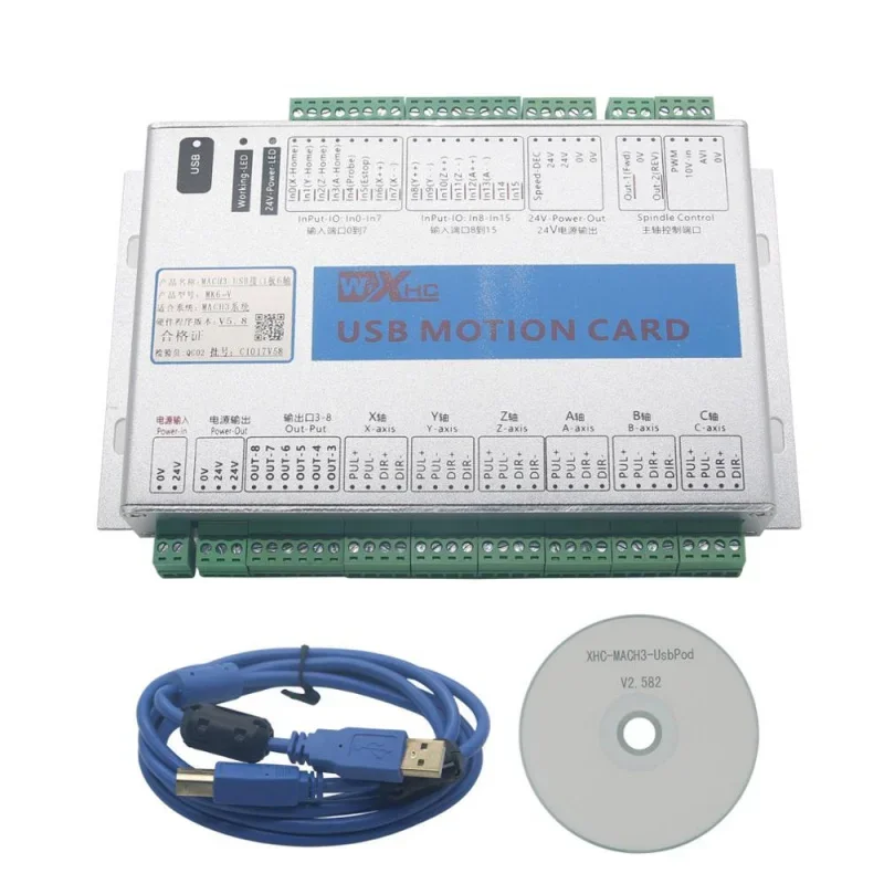 

Upgrade Mach3 2MHz MK6-V 6 Axis Motion Controller Card Card Card USB Port CNC Breakout Board