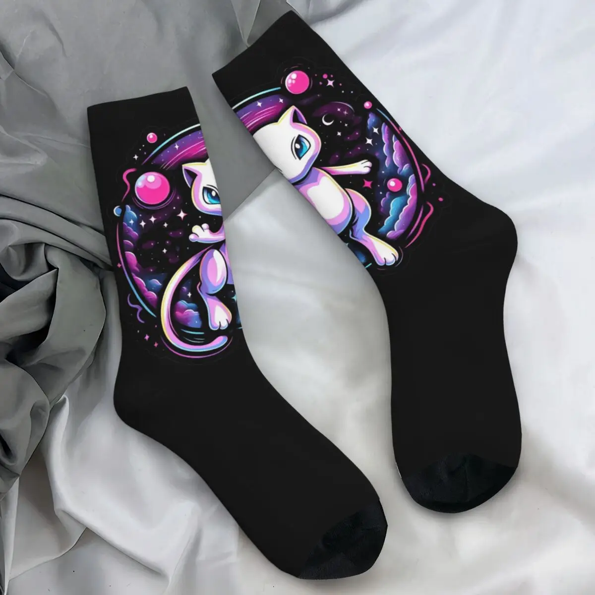 Adults Men Socks Pokemons Cat in Clouds Stockings Autumn Funny High Quality Socks Graphic Climbing Anti Slip Socks