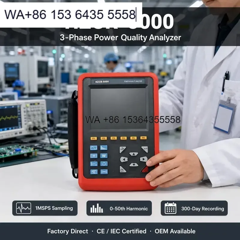 Wmwmnu for Huazheng Automatic Harmonic Flicker Dip Swell Interruption Logger 3 Phase Power Quality Analyzer