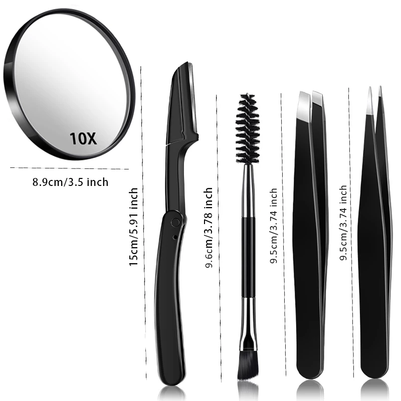 1/3pcs Magnifying Mirror and Eyebrow Tweezer Set, 30X Magnified Makeup Mirrors with 2 Suction Cups, Tweezers and Eyebrow