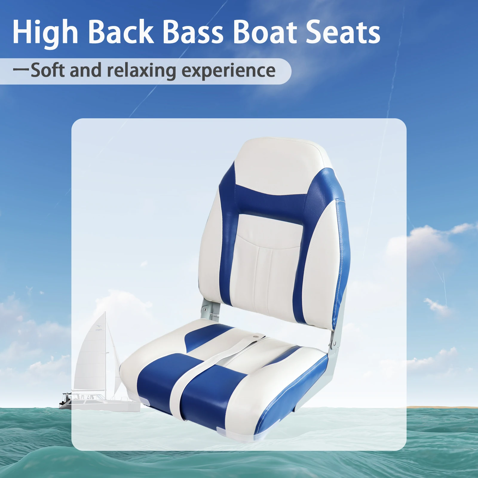 Fishing Boat Seat - Visbootstoelen met hoge rugleuning, opklapbare bootstoelen