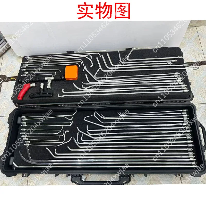 50 Pcs Paintless Dent Repair Tool Set with Quick Release Hooks Interchangeable Handles T-Bar for Auto Body Dent Removal PDR