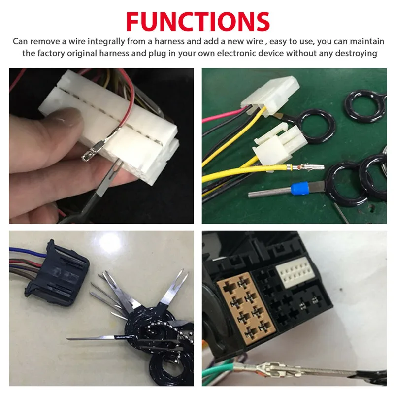 Kit penghilang Terminal tas antiair, 41 buah/38 buah kabel Stylus konektor Crimp Pin ekstraktor penarik alat perbaikan Terminal