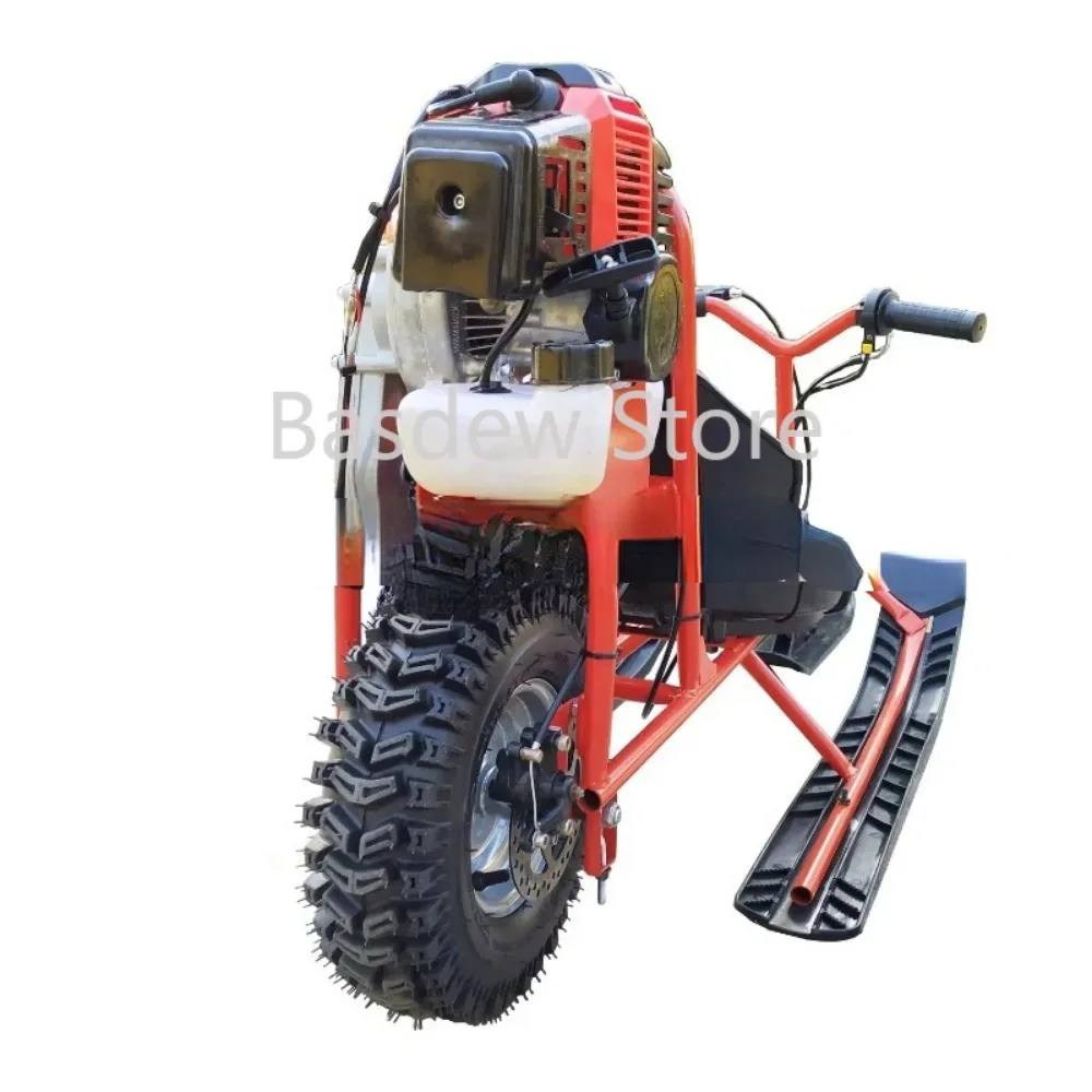 

Mini Quad Kids Gasoline Snow Motorcycle Scooter Ski Sled