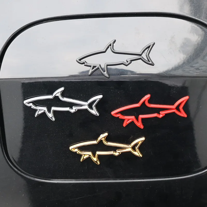 3D Metal Car Styling Sticker Hollow Fish Shark Emblem Badge Decals Automobiles Motorcycle Computer Fuel Cap Accessories Decals