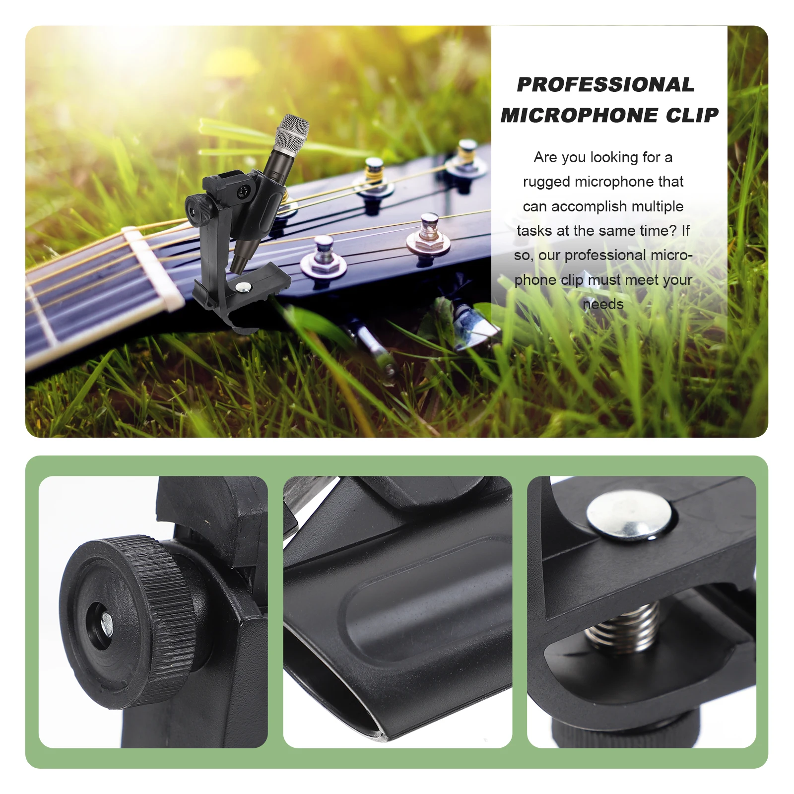 

2 Pcs Microphone Clip Drum Clips Mini Small Stage for Stand Holder Snare Support