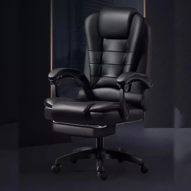 Tall Comfortable Black Office Chair Recliner Luxury Leather High Modern Office Chair Gaming Room Silla De Oficina Furniture