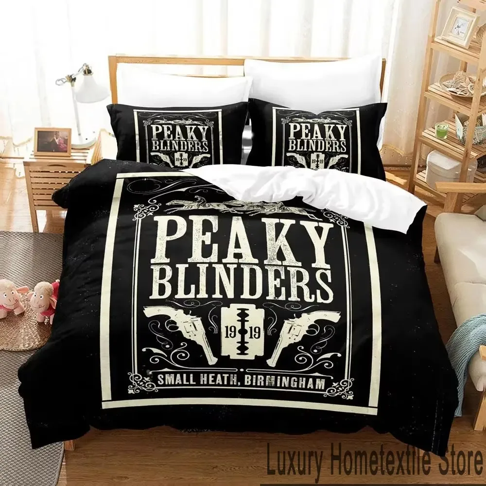 3D Print Peaky TV Blinders Bedding Set,Duvet Cover Bed Set Quilt Cover Pillowcase,King Queen Twin Size Boys Girls Adults