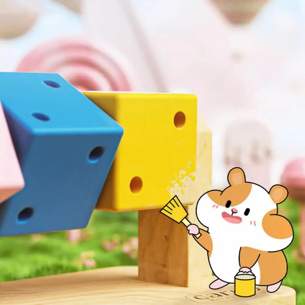 Hamster Chew Blocks Wooden Hamster Chew Toy Cubes Natural Pet Teeth Grinding Blocks for Small Enrichment Play Toys for Rabbits
