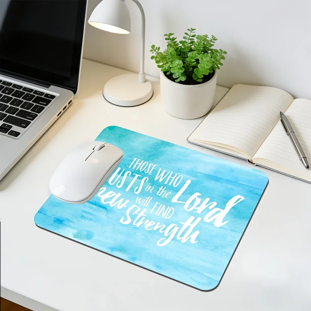 CIFBUY Blue Gradient Healing Quote Gaming Mouse Pad Small Desk Mat Soft Fabric Portable 9x7 Inch for Office Home Computer Laptop