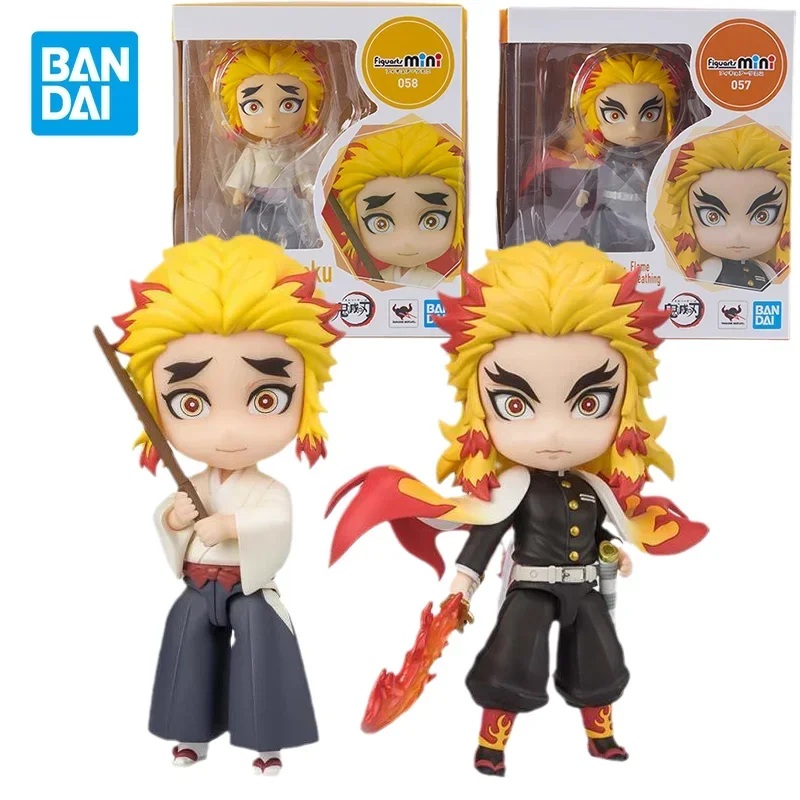 بانداي الأصلي أنيمي الشكل شيطان القاتل Figuarts Mini Rengoku Kyoujurou عمل الشكل لعب للأطفال هدية تحصيل نموذج