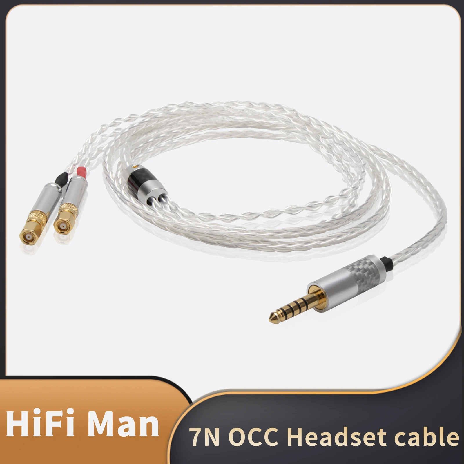 8 Core Single crystal silver Headphone Upgrade Replace Cable For Hifiman HE6 HE5 HE400 HE500 HE600 HE300 Earphone