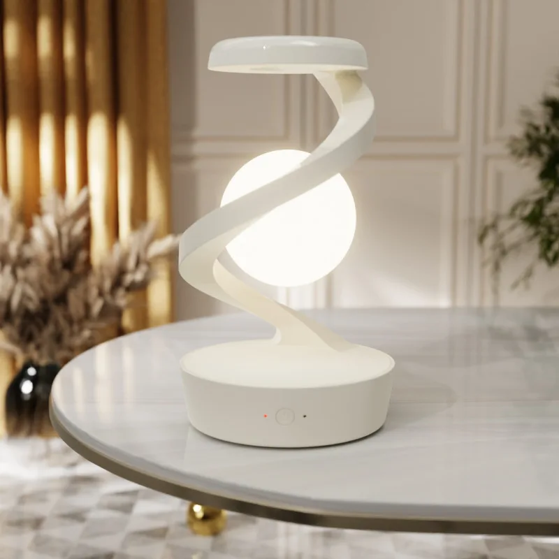 Rotating Moon Desk Lamp With Phone Wireless Charging Sensor Control Table Lamps Decorative Desktop Lamp Small Night Lamp 2024