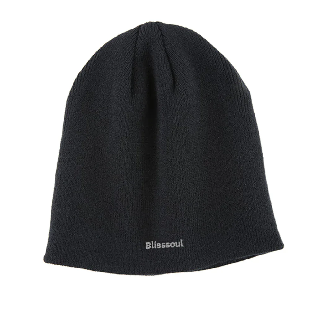 

Blisssoul Beanies, Short Plain Beanie - Winter Unisex Plain Knit Hat, Black