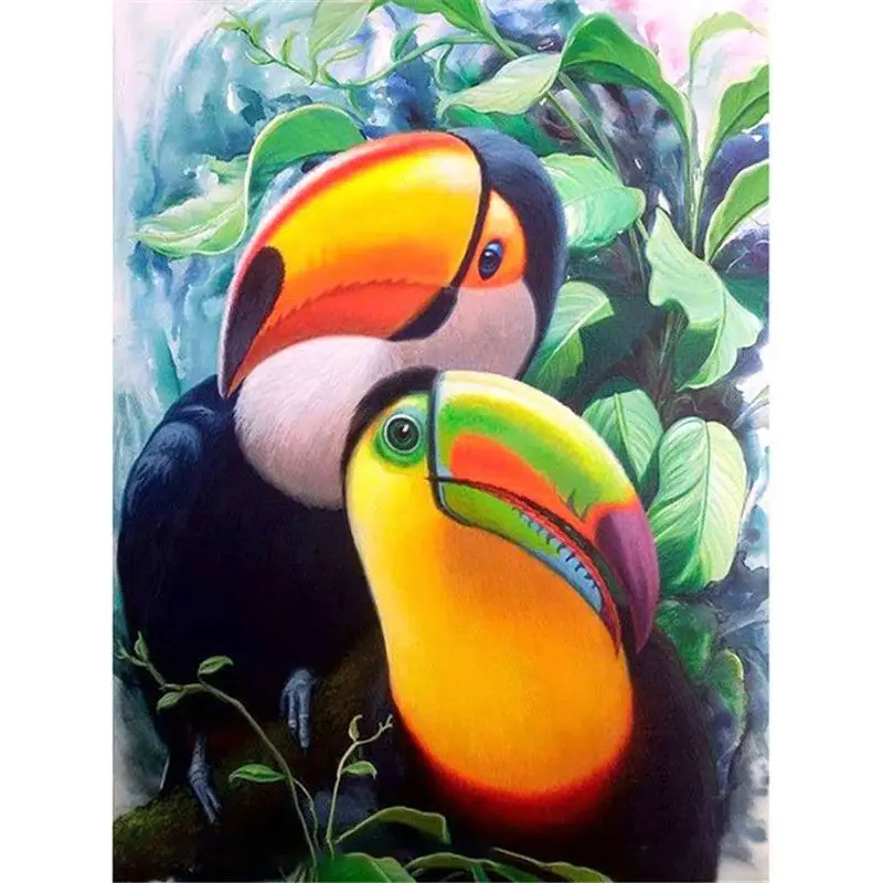 GATYZTORY Malerei Durch Anzahl Vogel Tier Kits Für Erwachsene Handgemalte Diy Rahmen Bild Durch Anzahl Toucan Hause Dekoration Geschenk
