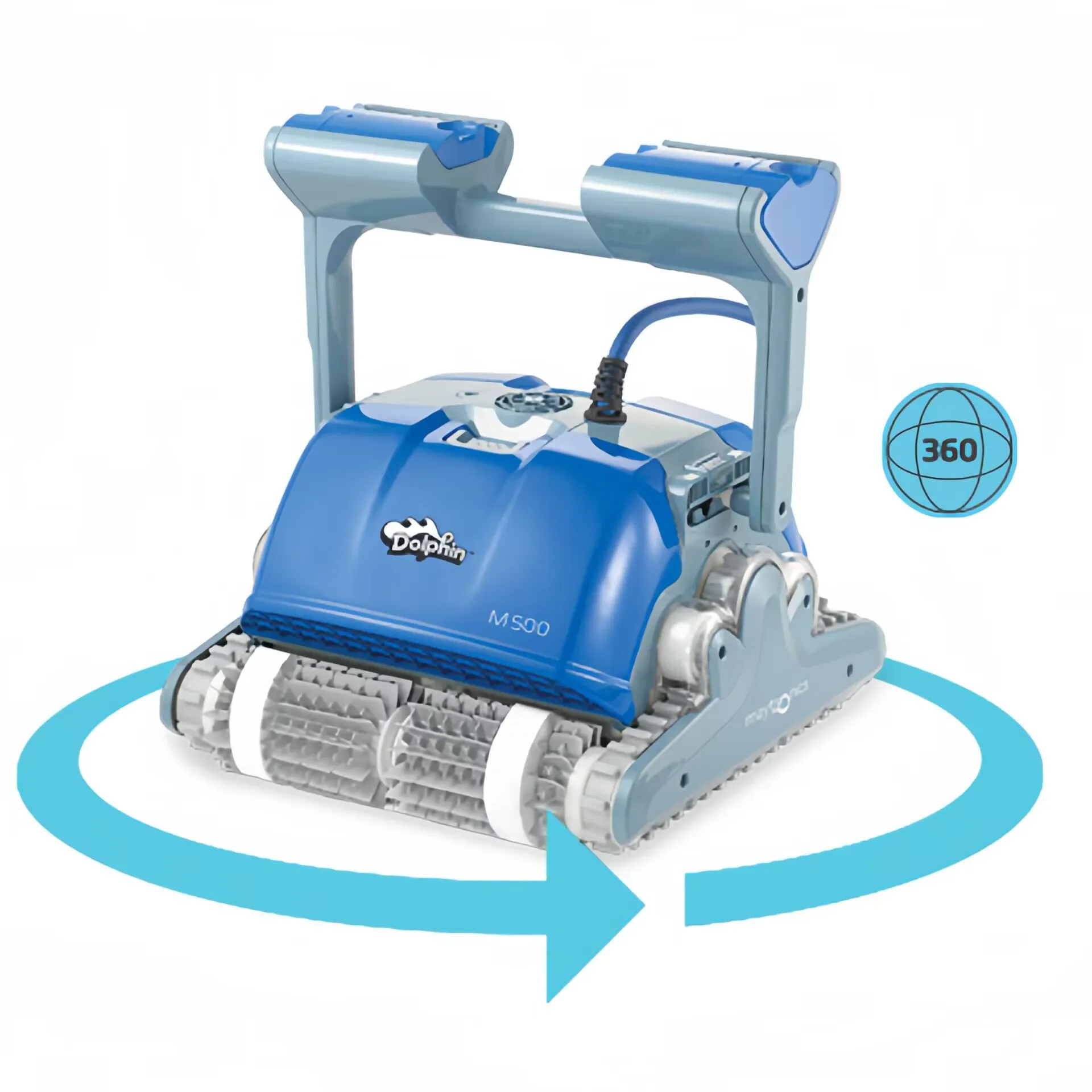 M500 Robotic Pool Vacuum Cleaner With Remote Control and Caddy- Wall Climbing Capability