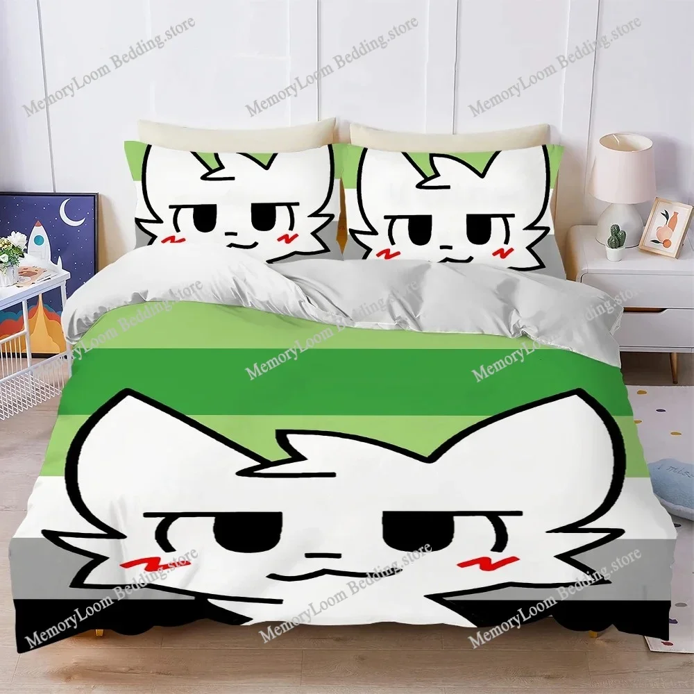 

Boykisser Silly Cat Cute Duvet Cover Set Home Style Bedding Soft Laundry Cotton Bed Four Seasons Student Dormitory Luxury Gift96