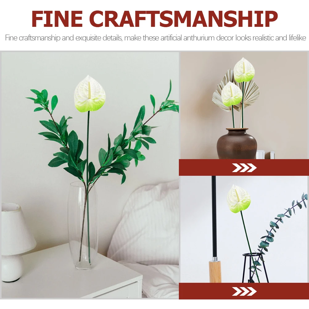 

6pcs Artificial Plants Red Flower Arrangements Artificial Centerpiece White Decoration Flowers for Home Wedding Banquet Party