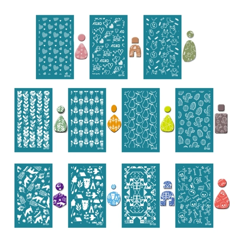 Geometric Silk Screen Stencil for Making Fabric Paper Clay Earring Jewellery