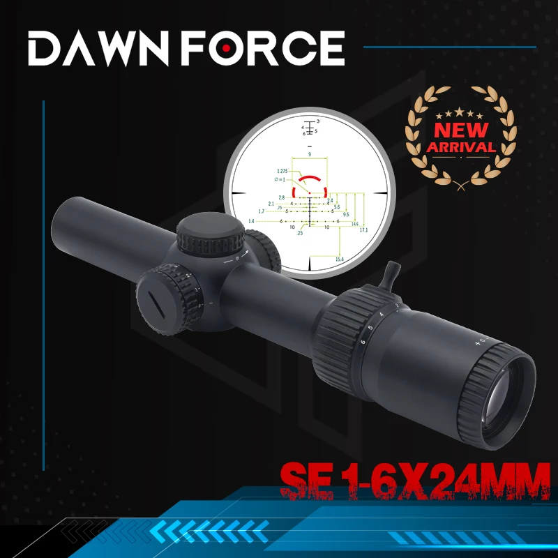 

100% Original Tactical Optics 1-6x24 Second Focal Plane Riflescopes 30mm Tube BDC-3 (MOA) Reticle Rifle Scope Sight Lunetas