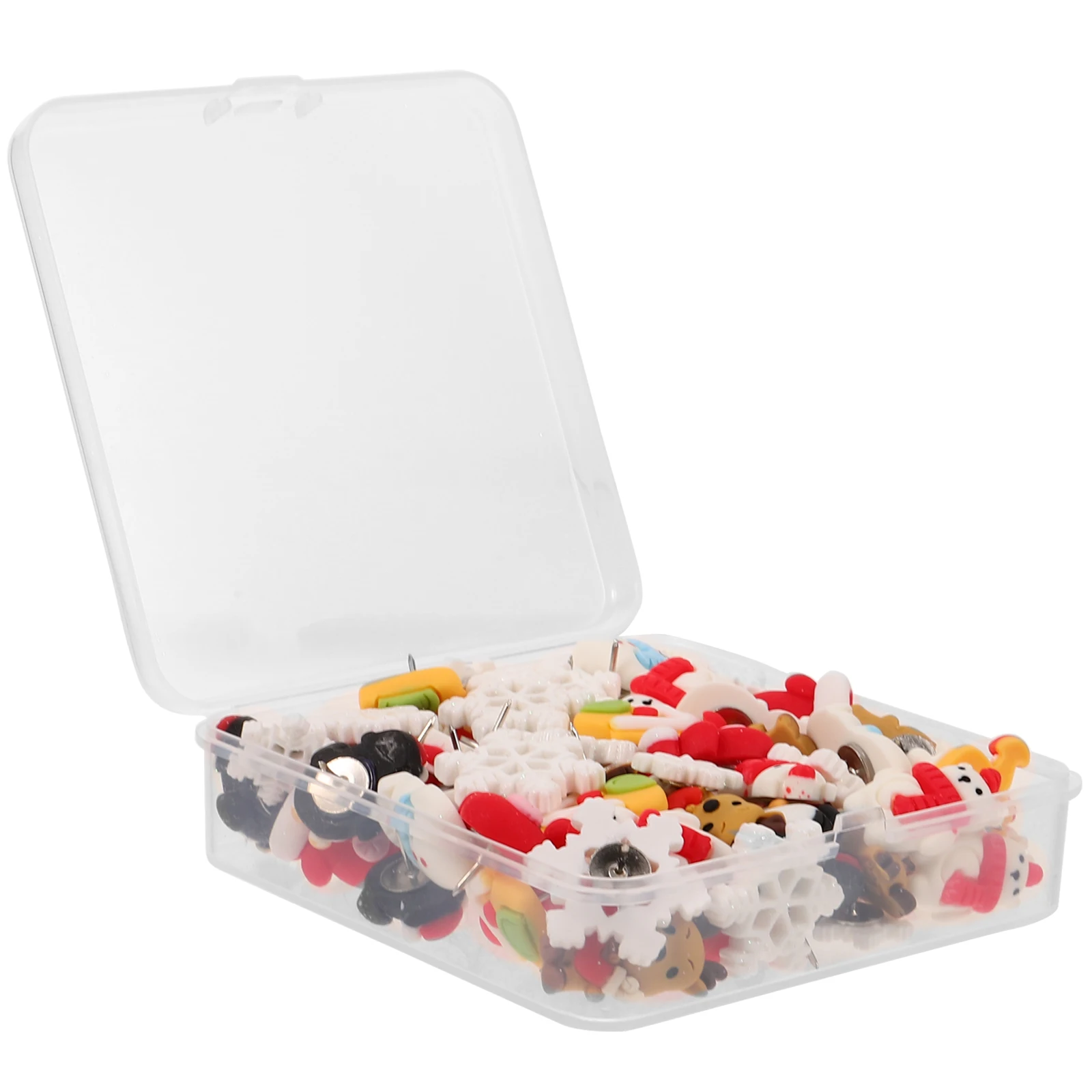 

80Pcs Christmas Thumb Tacks Mixed Style Snowflake Push Pins Reliable Decorative Drawing Pin for Office Home Study Stationery