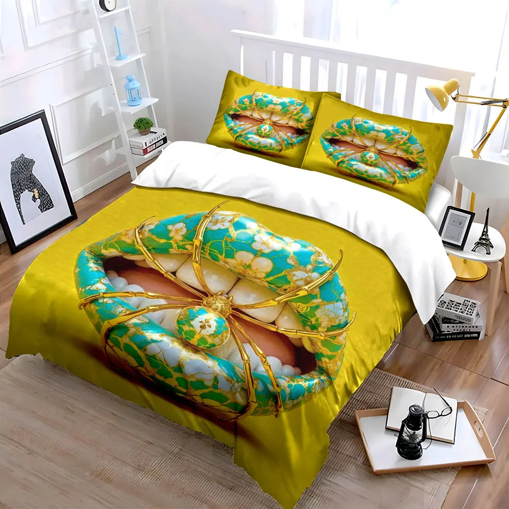 Luxury Spider-Themed Decor Set Bedding Set with 1 Duvet Cover 2 Pillowcases Single Double King Queen, Gift