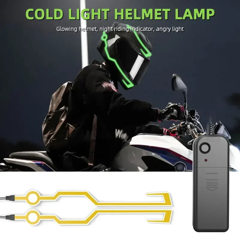 Cycling Motorcycle Helmet LED Cold Light Self-adhesive Reflective Luminous Sticker Strip Waterproof Helmet Decoration
