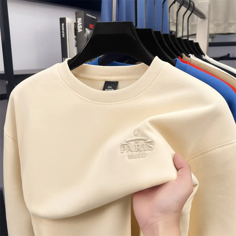 المبيعات الساخنة الخريف الشتاء جديد وصول الرجال س الرقبة طويلة الأكمام كنزة قطيفة عالية الجودة المخملية Wicken Embroid موضة الرجال #3