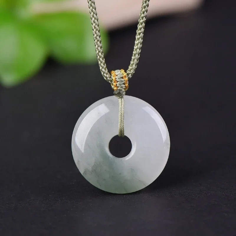 Natural New Product Tianshan Cui Ping An Buckle Pendant