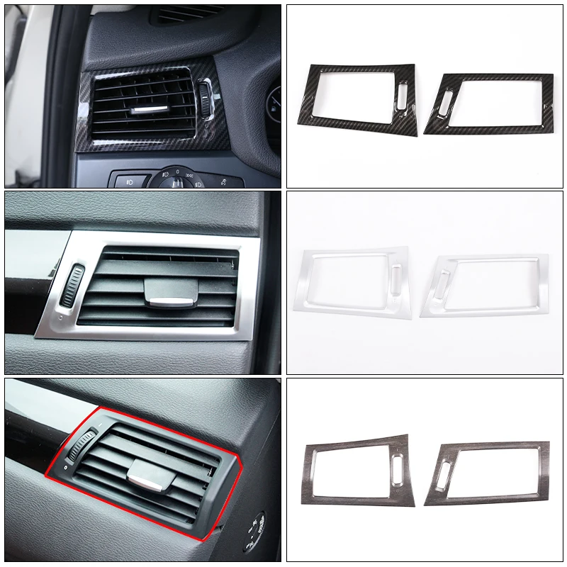 

Carbon Fiber Car Dashboard Side Air Conditioner Air Outlet Frame Cover Stickers Trim for BMW X3 X4 F25 F26 2011-2017 Accessories